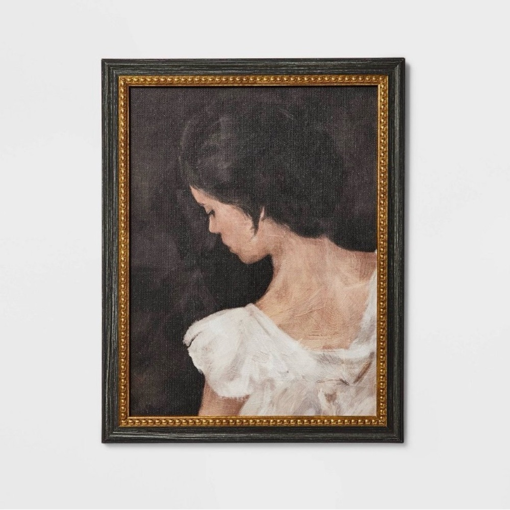 NWT Female Portrait Framed Art Canvas